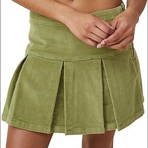 Corduroy Pleated Mini Skirt